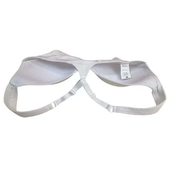 Women's White Jockey Racerback Sports Bra Molded Cup Adjustable Straps Medium - Picture 11 of 16